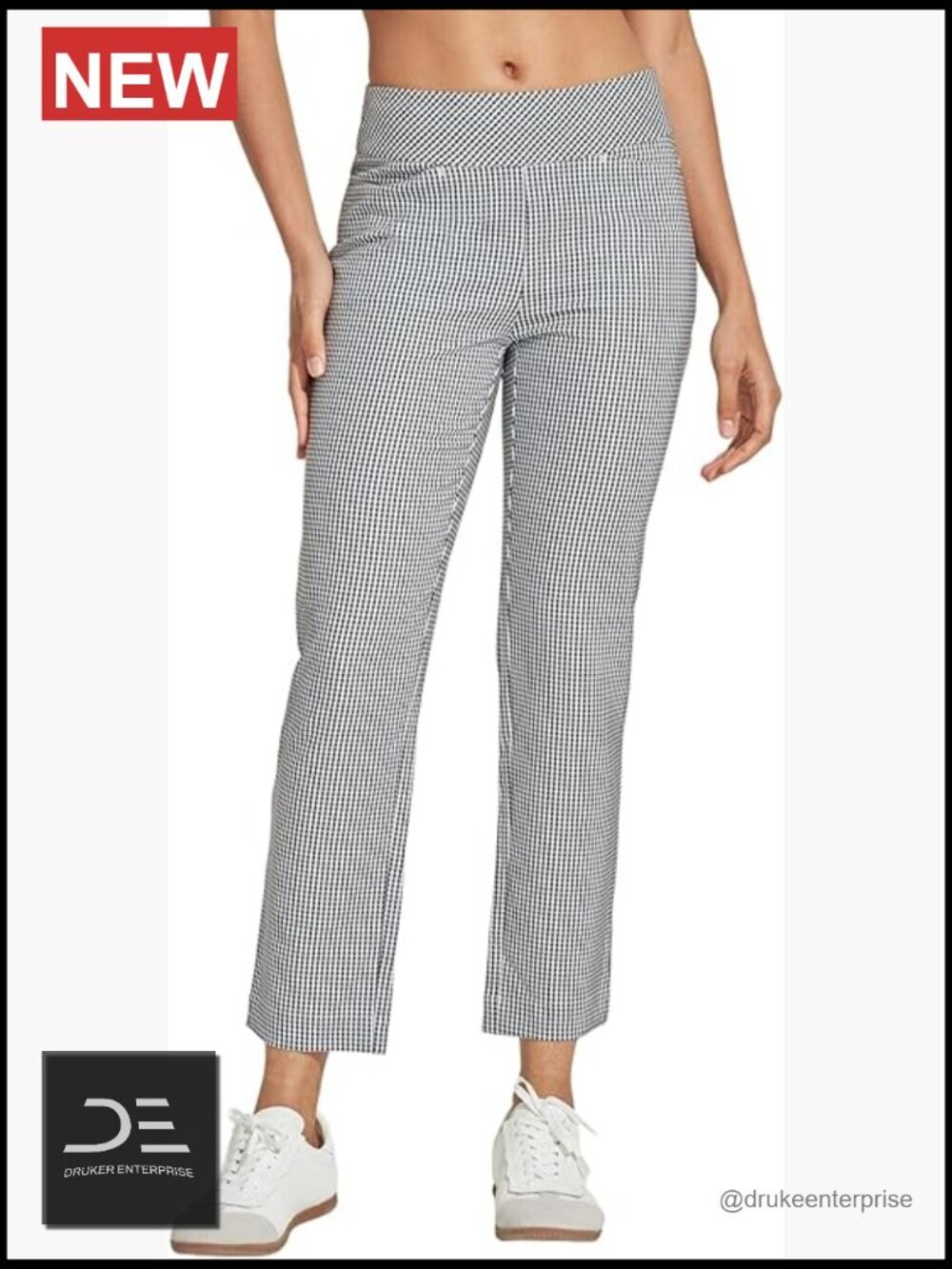 Women's Golf Plaid Stretch Sweatpants with Pockets UPF 50+